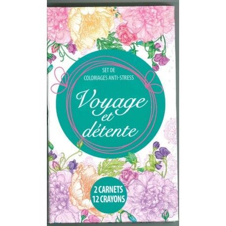 Coffret voyage et détente (2 carnets + 12 crayons)