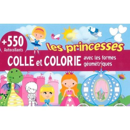 Colle et colorie  Les princesses