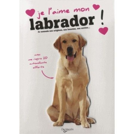 JE L'AIME MON LABRADOR - AVEC UNE REPRO 2D AUTOCOLLANTE