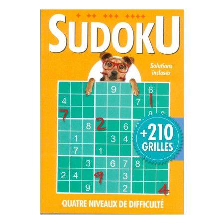 Sudoku + de 210 grilles (Orange) avec chien