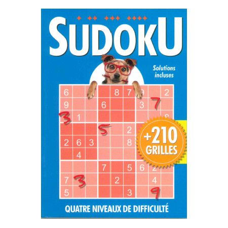 Sudoku + de 210 grilles (bleu) avec chien