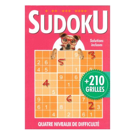 Sudoku + de 210 grilles (rose) avec chien