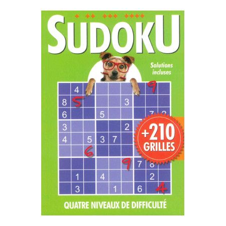 Sudoku + de 210 grilles (vert) avec chien - 9782754219990