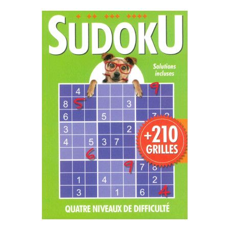 Sudoku + de 210 grilles (vert) avec chien