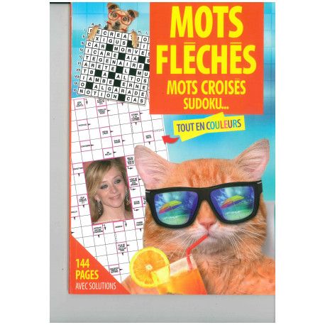 Mots fléchés, mots croisés, sudoku (Chat à lunette)