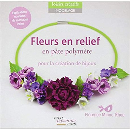 Fleurs en relief en pâte polymère pour la création de bijoux