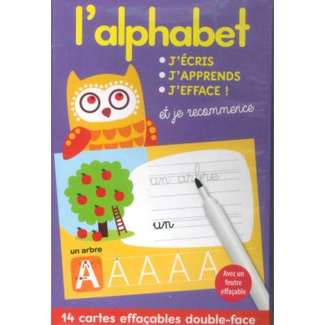 J'écris, j'apprends, j'efface les l'alphabet