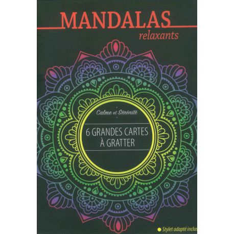 Mandalas relaxants  6 grandes cartes à gratter