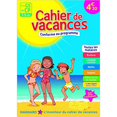 Cahier de vacances - De la GS au CP - 5-6 ans