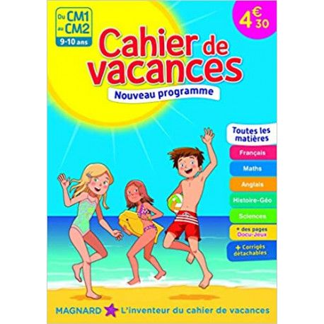 Cahier de vacances - Du CM1 au CM2 - 9-10 ans