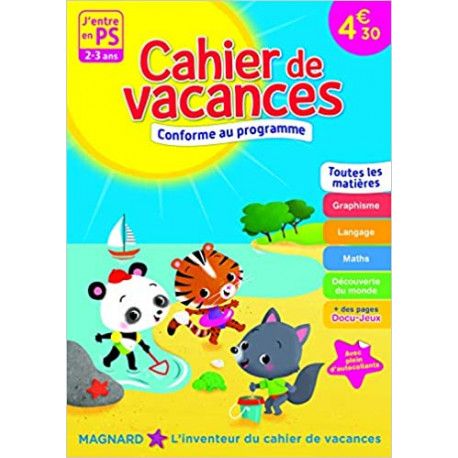 Cahier de vacances - J'entre en PS - 2-3 ans