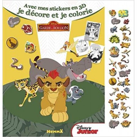 La garde du roi Lion avec mes stickers en 3D je décore et je colorie