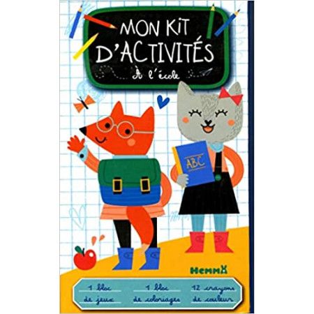 Mon kit d'activités A l'école + 12 crayons de couleur