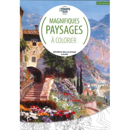 Du temps pour soi   Magnifiques paysages à colorier (vert)