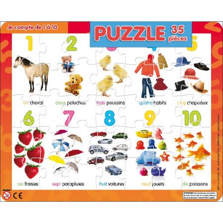 Puzzle 35 pièces  Je compte de 1 à 10