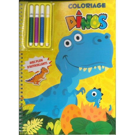 Coloriage DINOS + 4 Feutres