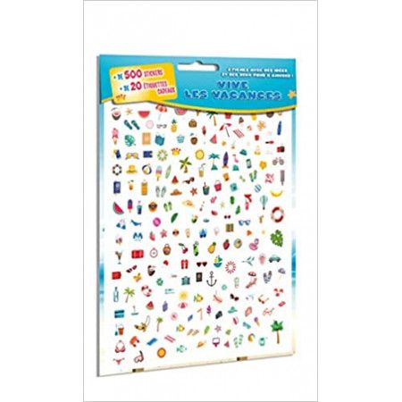 Vive les vacances - 500 stickers et 20 étiquettes cadeaux