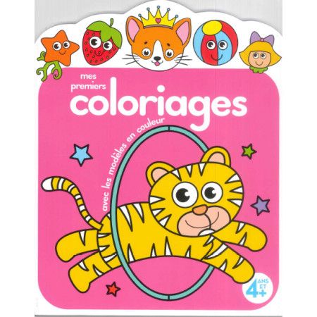 Mes premiers coloriages avec les modèles en couleur (tigre)