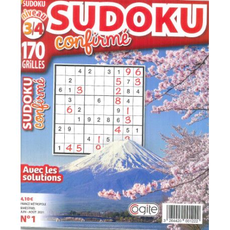 Recueil  Sudoku confirmé niveau 3/4  (98 pages avec les solutions)