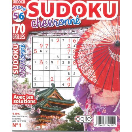 Recueil  Sudoku chevronné niveau 5/6  (98 pages avec les solutions)