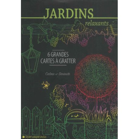 Jardins relaxants  6 grandes cartes à gratter