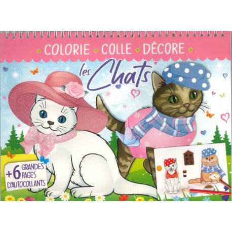 Colle, colorie, décore  Les chats