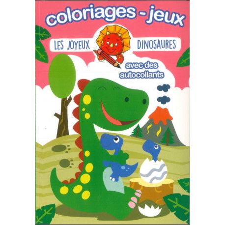 Les joyeux dinosaures avec des autocollants (rose)