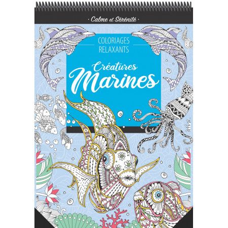 Coloriages relaxants avec spirales Créatures Marines