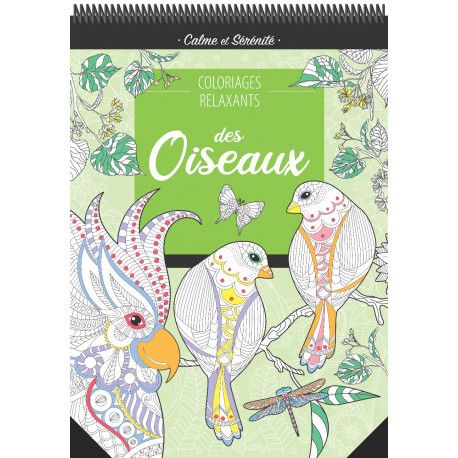 Coloriages relaxants avec spirales Oiseaux