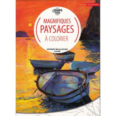 Magnifiques Paysages à colorier (Rouge - Bateau)