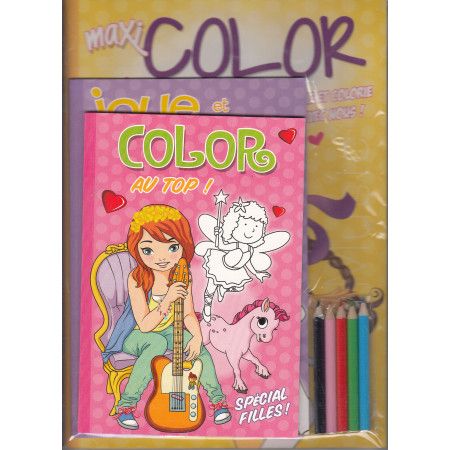 Pack pochette coloriages (4 livres + crayons de couleurs)  Spécial Filles !