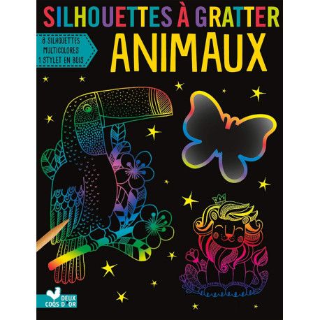 Silhouettes à gratter Animaux - pochette avec accessoires