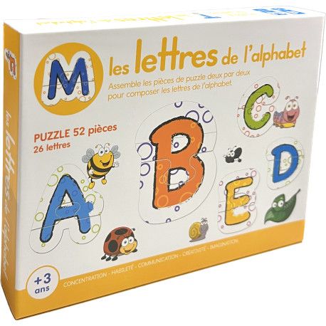 Boîte de jeux  Les lettres de l'alphabet   + 3 ans