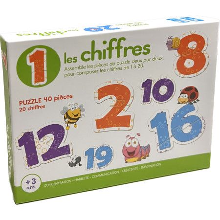 Boîte de jeux  Les chiffres Puzzles 40 pièces  +3 ans