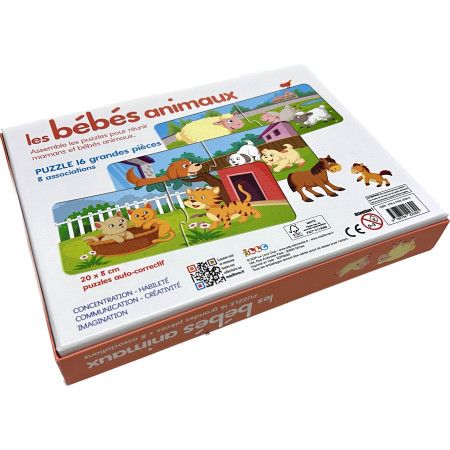 Boîte de jeux Les bébés animaux  Puzzles + 3 ans - 9782754223300