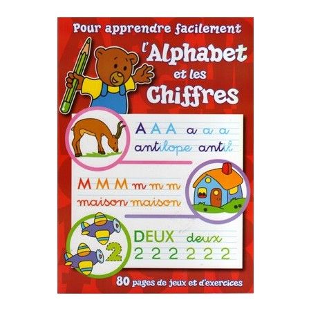 Pour apprendre facilement l'alphabet et les chiffres (rouge)