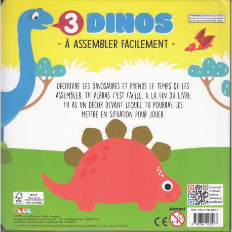 3 dinos - A assembler facilement - 9782754228237