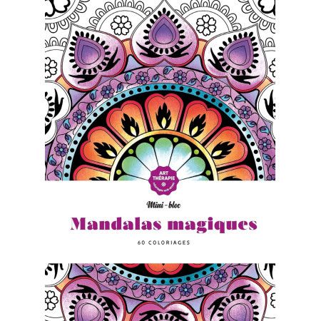 Mini-bloc d'Art-thérapie Mandalas magiques  60 coloriages