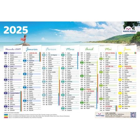 Calendrier 2025   îles (rigide, double face)