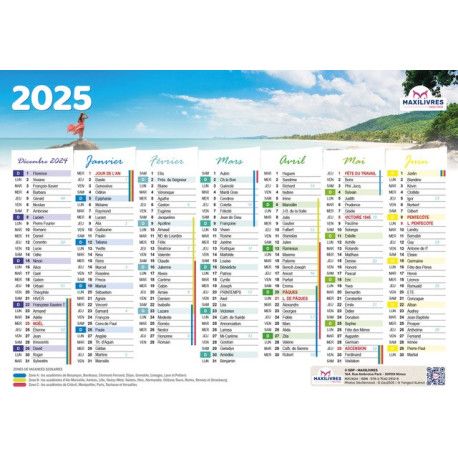 Calendrier 2025   îles (rigide, double face)