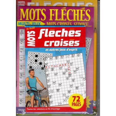Pack Pochettes mots croisés fléchés  ( 3 livres + 1 crayon) - 9782754226752