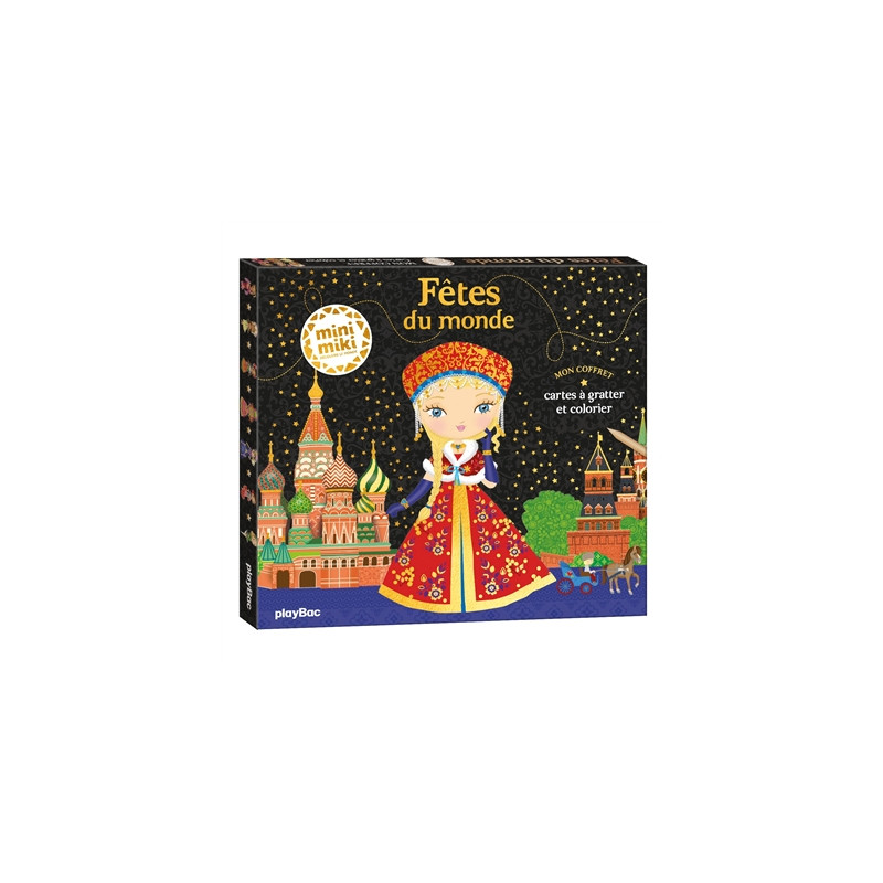 Fêtes du monde : mon coffret : cartes à gratter et colorier