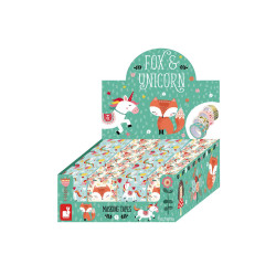Présentoir de 12 boîtes de 2 rouleaux de Masking Tape (renard+licorne)