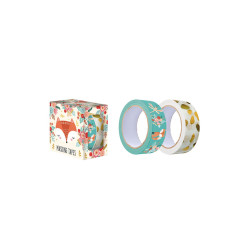 Présentoir de 12 boîtes de 2 rouleaux de Masking Tape (renard+licorne)