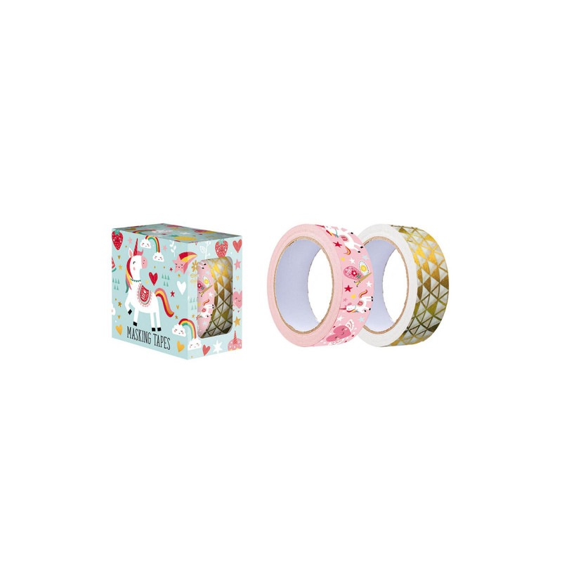 Présentoir de 12 boîtes de 2 rouleaux de Masking Tape (renard+licorne)