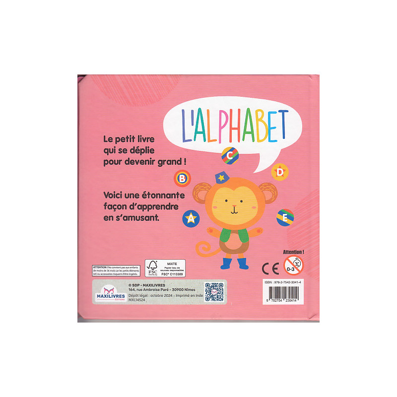 Un livre étonnant à déplier  L'alphabet - 9782754230414