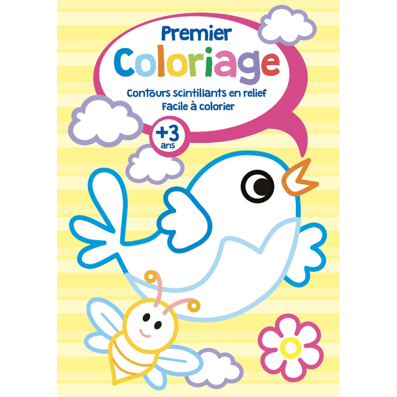 Premier coloriage Contours scintillants facile à colorier  (+ 3 ans)