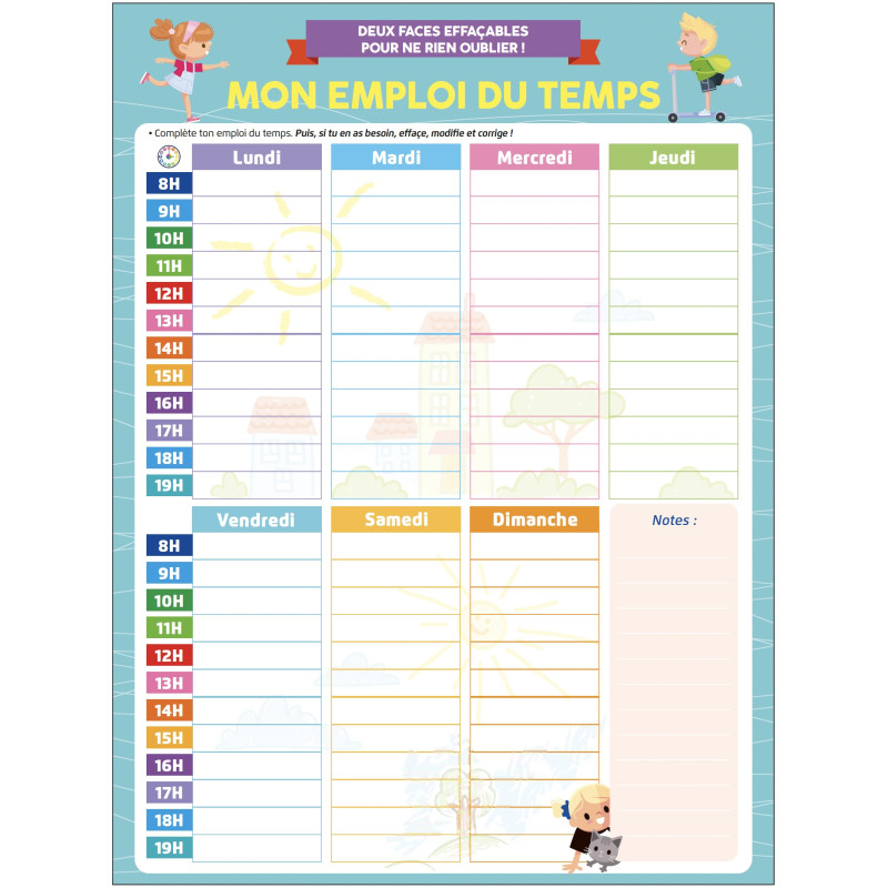 Poster Effaçable - Mon calendrie - 9782754232104