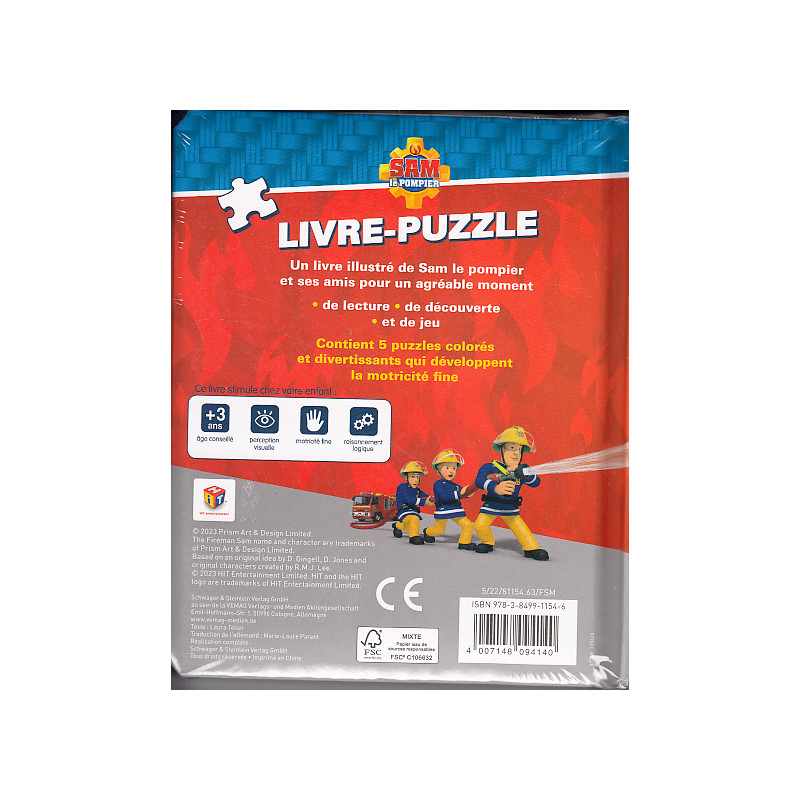 Livre Puzzle - Sam le pompier - 9783849911546