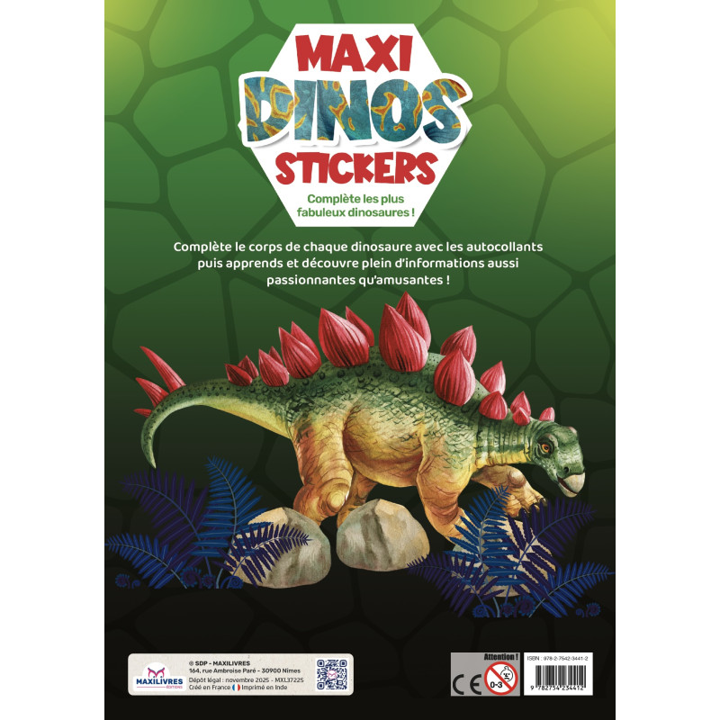 MAXI DINOS stickers - 9782754234412